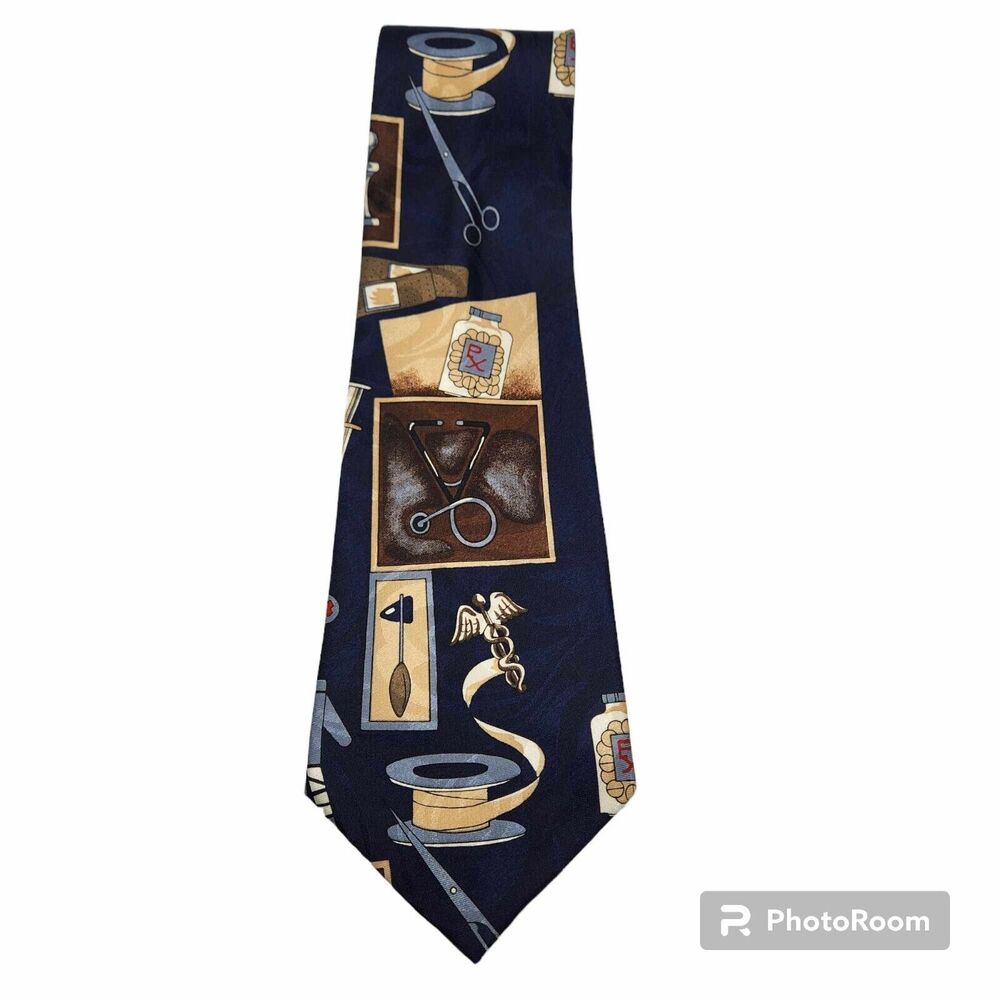 Medical Doctor Theme Necktie Steven Harris Physician Dad Gift Fathers Day NWOT